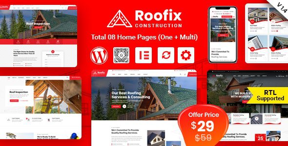 Roofix v2.2.5 – 屋顶服务 WordPress 主题下载