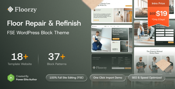 Floorzy v1.0.0 地板修补与翻新 FSE WordPress 区块主题下载