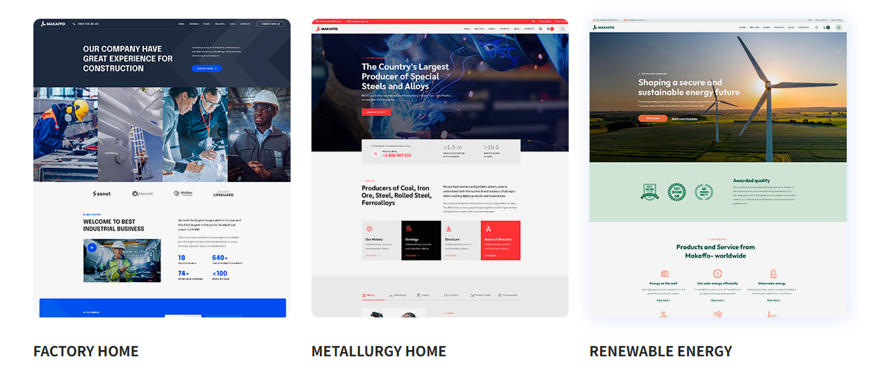Makaffo v1.1.13 – 工业与工厂 WordPress 主题下载
